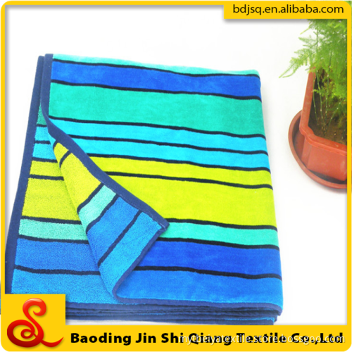 High Quality Velour Stripe 100%cotton Jacquard Beach Towel